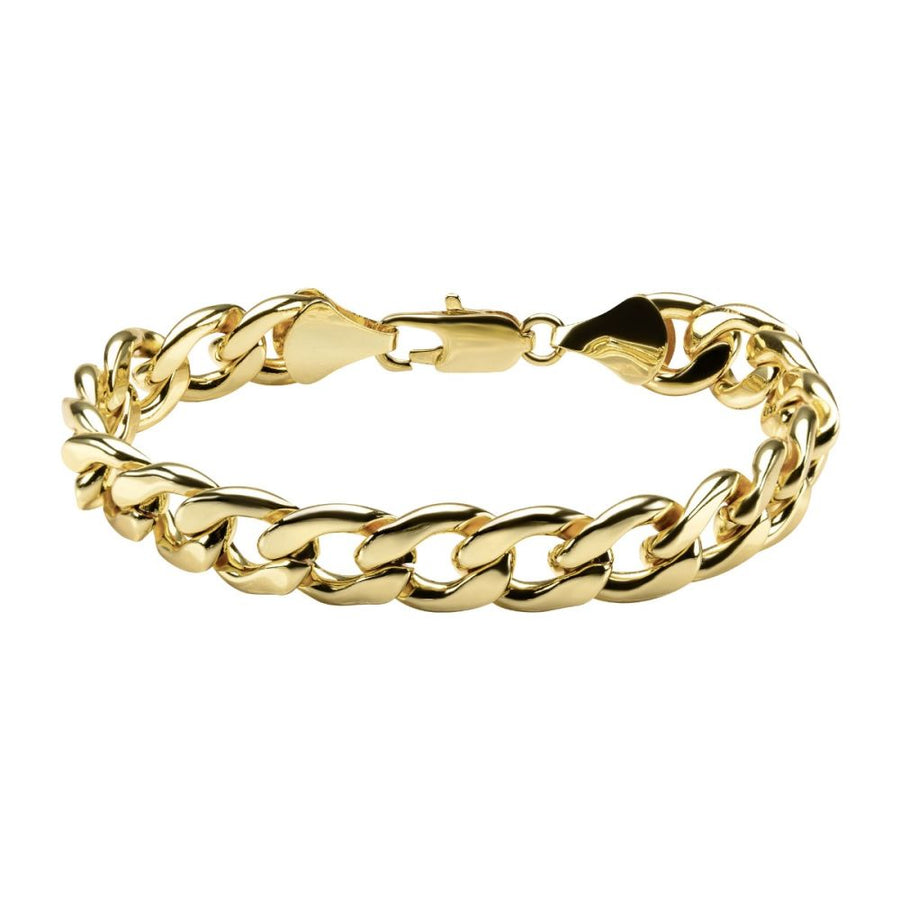 Gold IP Diamond Cut Curb Chain Bracelet