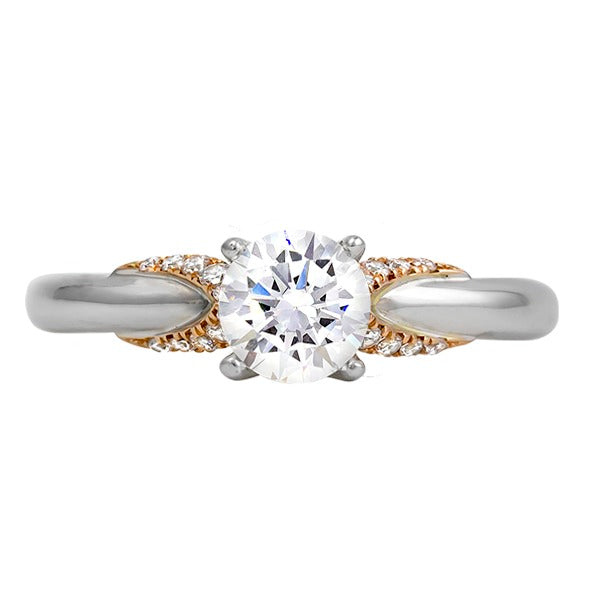 14K White and Rose Gold Semi-Mount Diamond Engagement Ring
