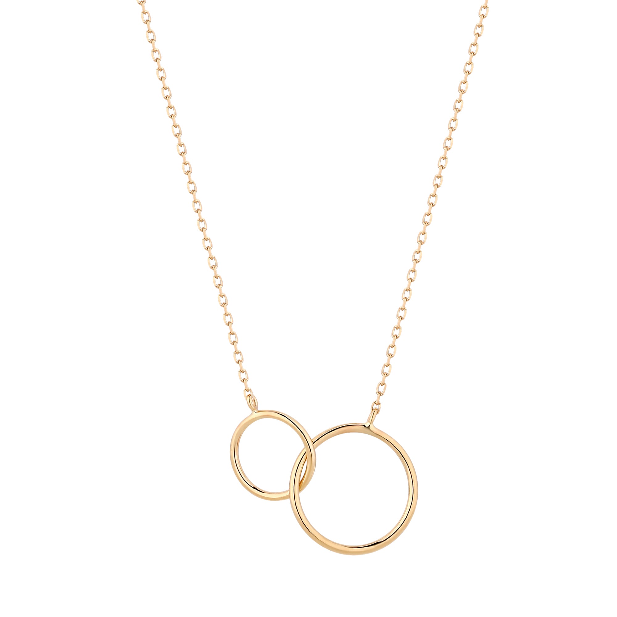 HELEN Interlinked Circles Necklace - 14k Yellow Gold