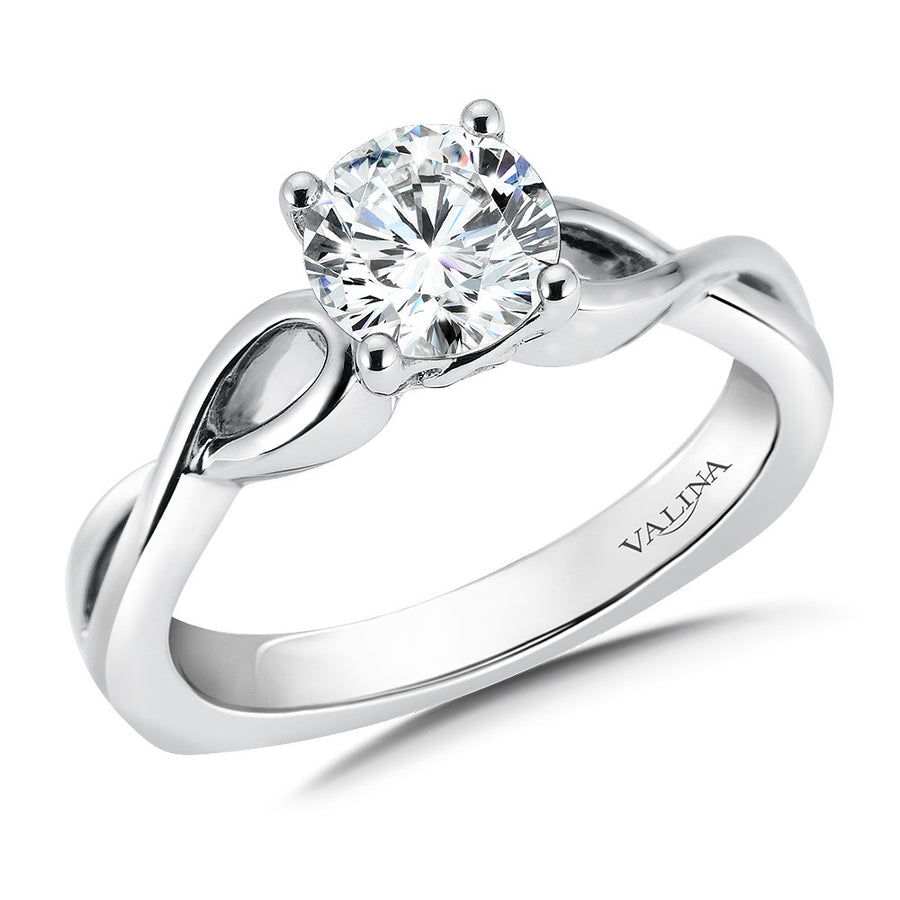 14K White Gold 0.02ct Diamond Semi-Mount Engagement Ring