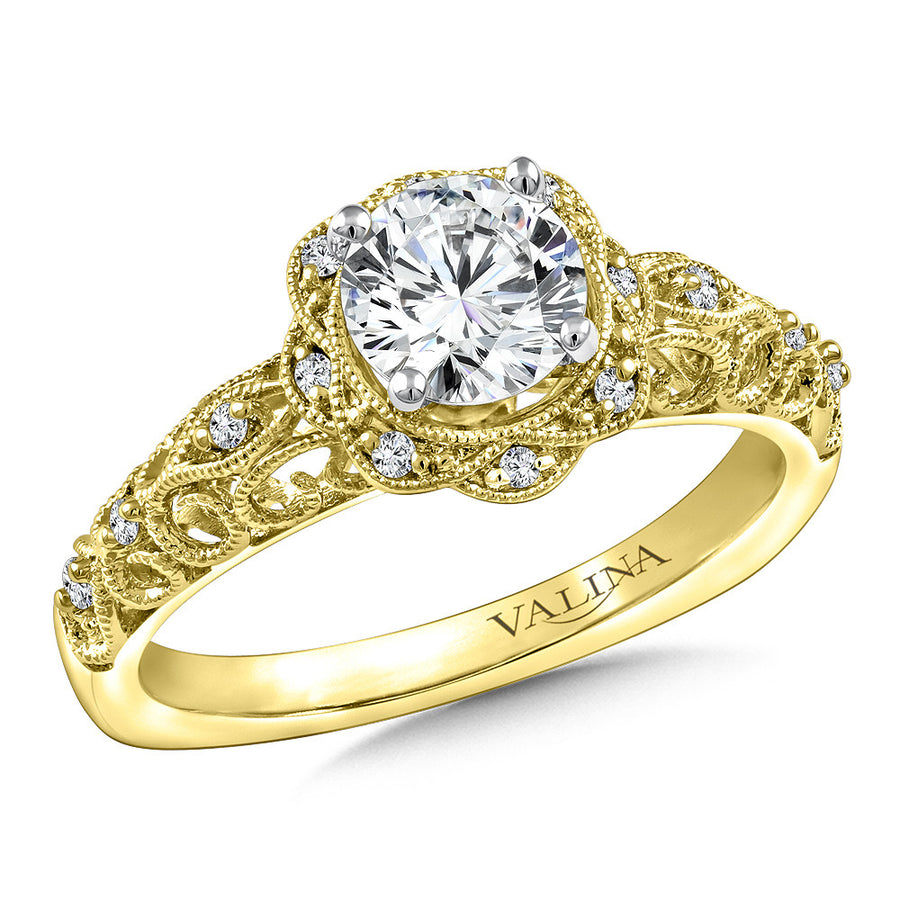 14K White Gold 0.09ct Diamond Semi-Mount Engagement Ring