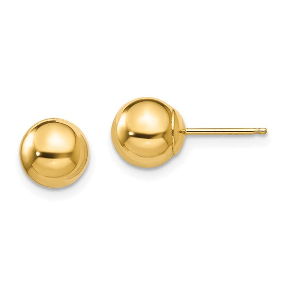 14K Yellow Gold Ball Earrings