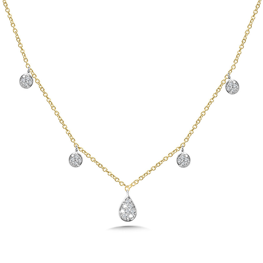 14K Two Tone Gold 0.10ct Diamond Necklace