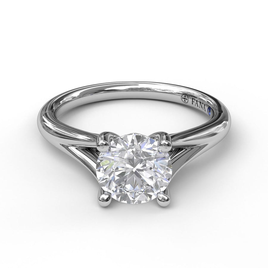 14K White Gold 0.02ct Diamond Semi-Mount Engagement Ring