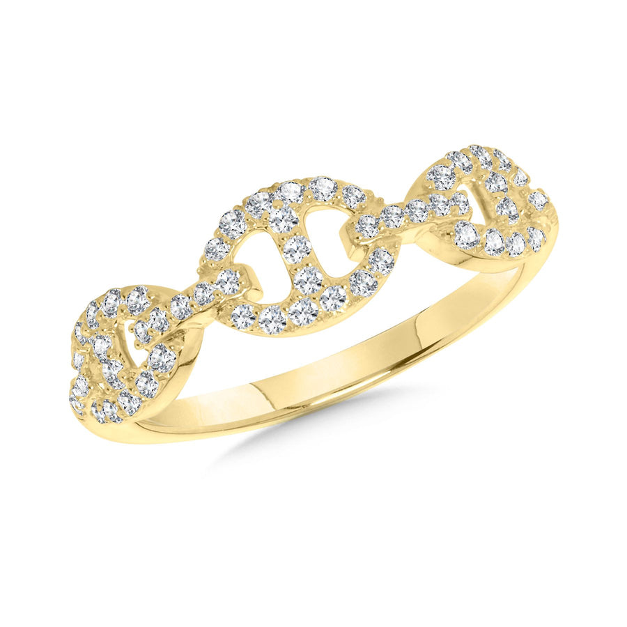 14K Yellow Gold 0.33ct Diamond Mariner Link Ring
