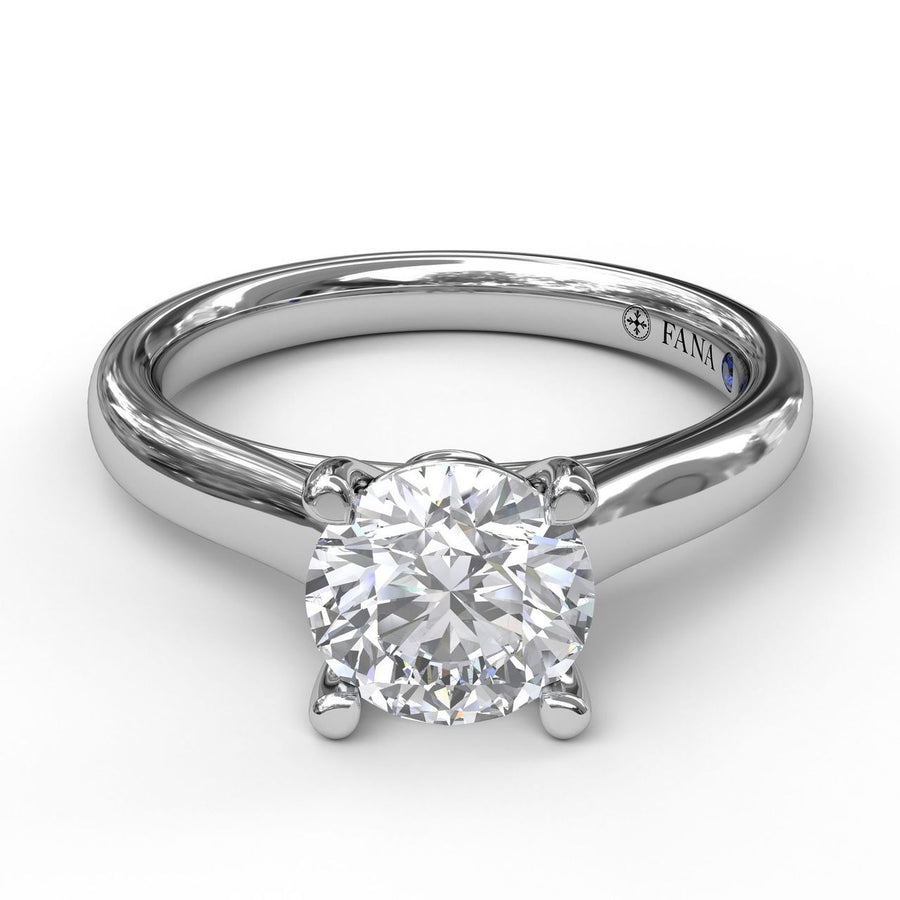 14K White Gold Solitaire Semi-Mount Engagement Ring
