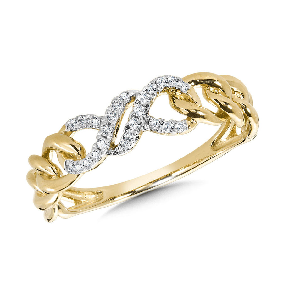 10K Yellow Gold 0.10ctw Diamond Infinity Ring