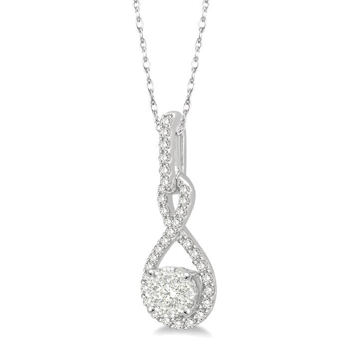 14K White Gold Diamond Necklace