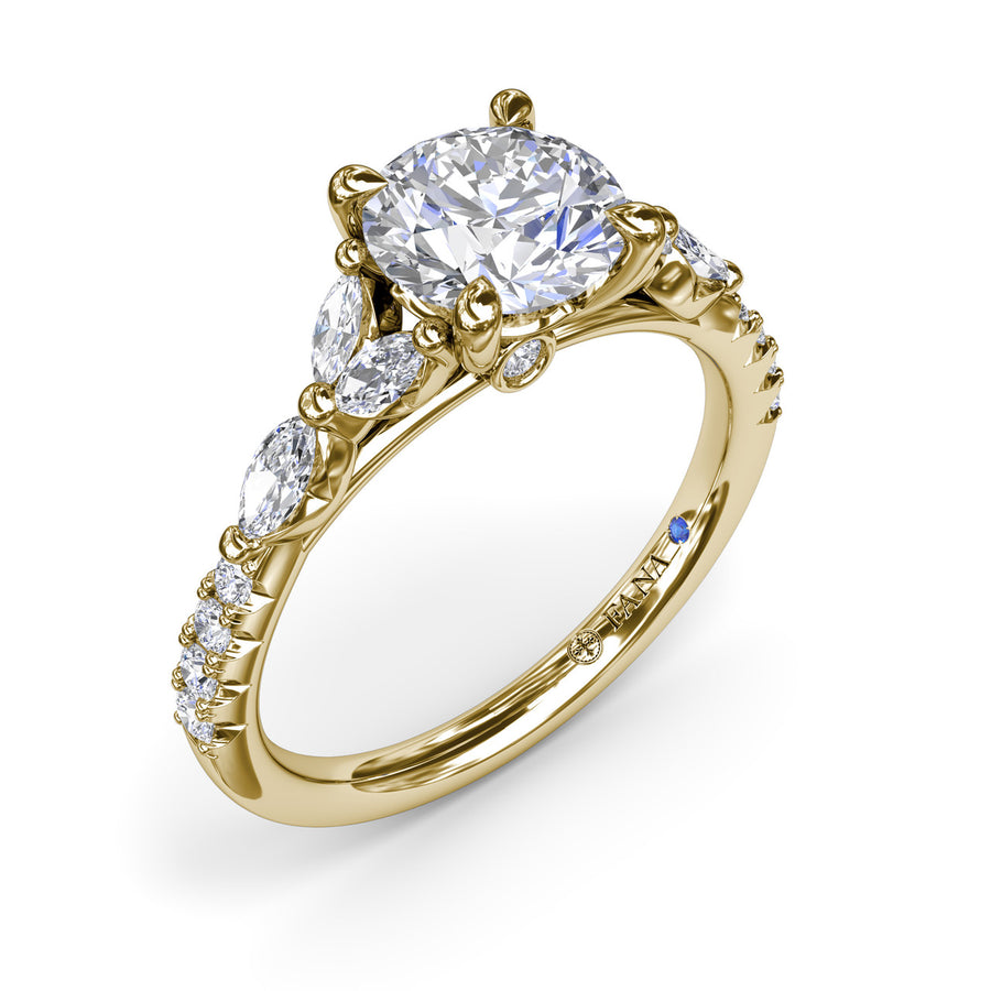 14K Yellow Gold 0.42ct Diamond Semi-Mount Engageme