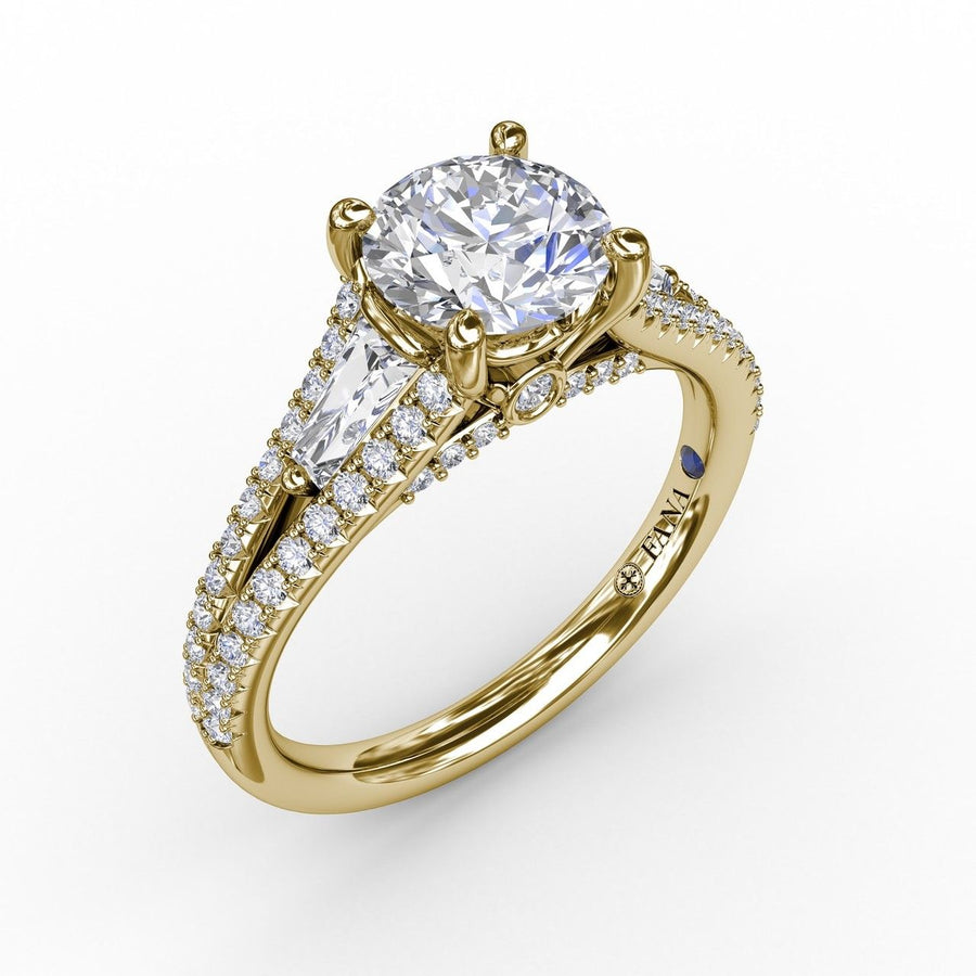 14K Yellow Gold 0.68ct. Diamond Semi-Mount Engagement Ring