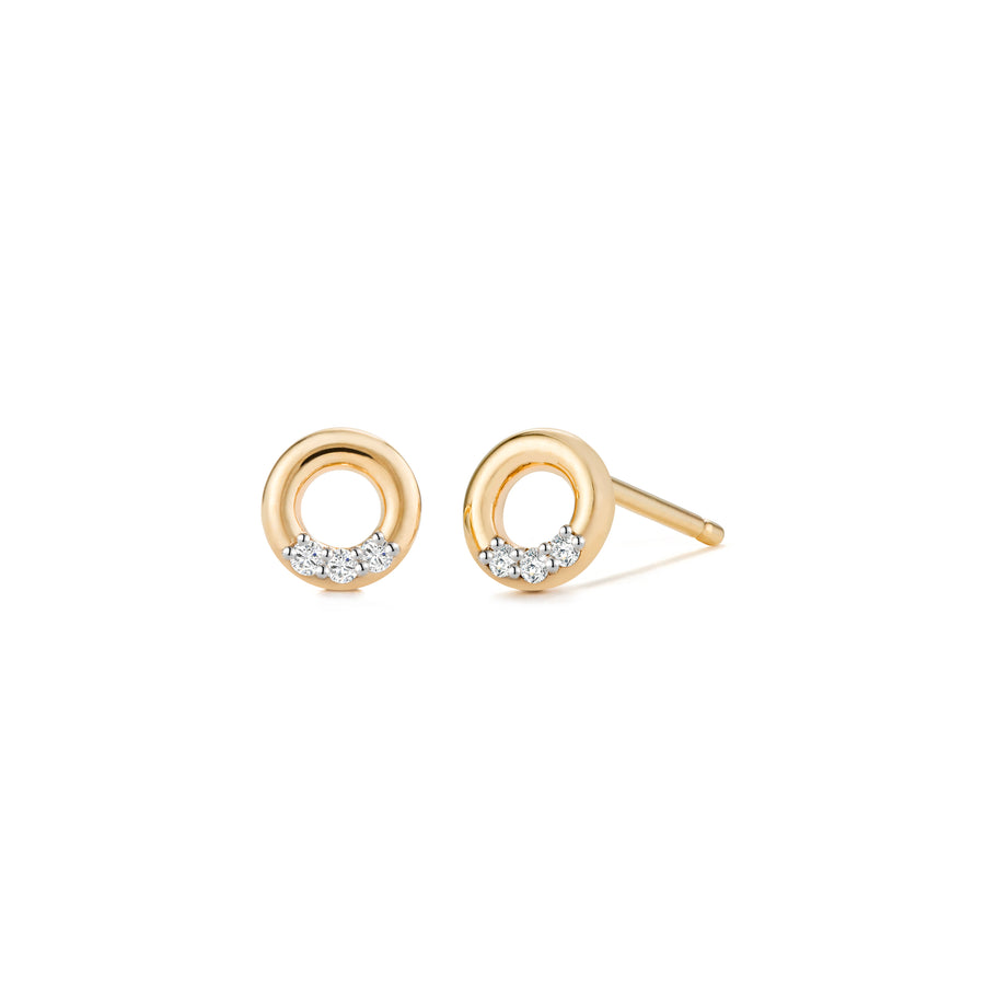 Petite Open Circle Diamond Stud Earrings