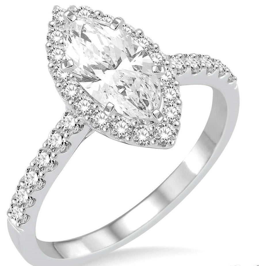14K White Gold Diamond Engagement Ring