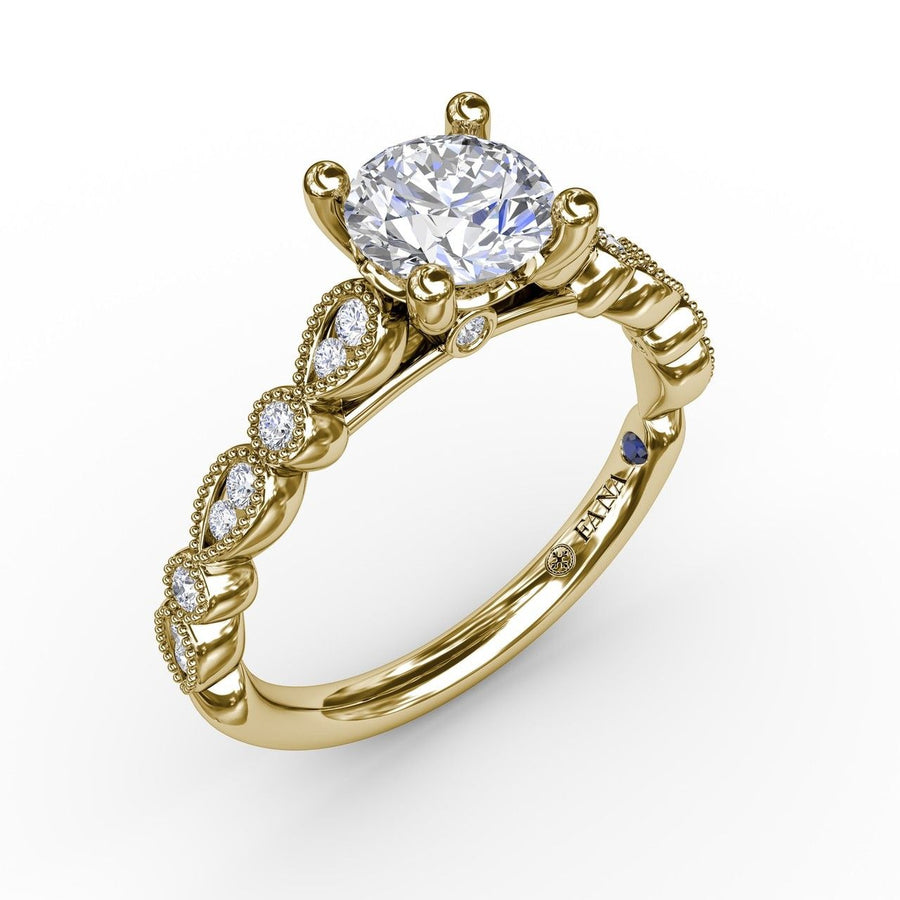 14K White Gold Diamond Semi-Mount Engagement Ring