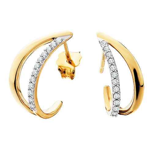 10K Yellow Gold 0.12ct. Diamond Earrings