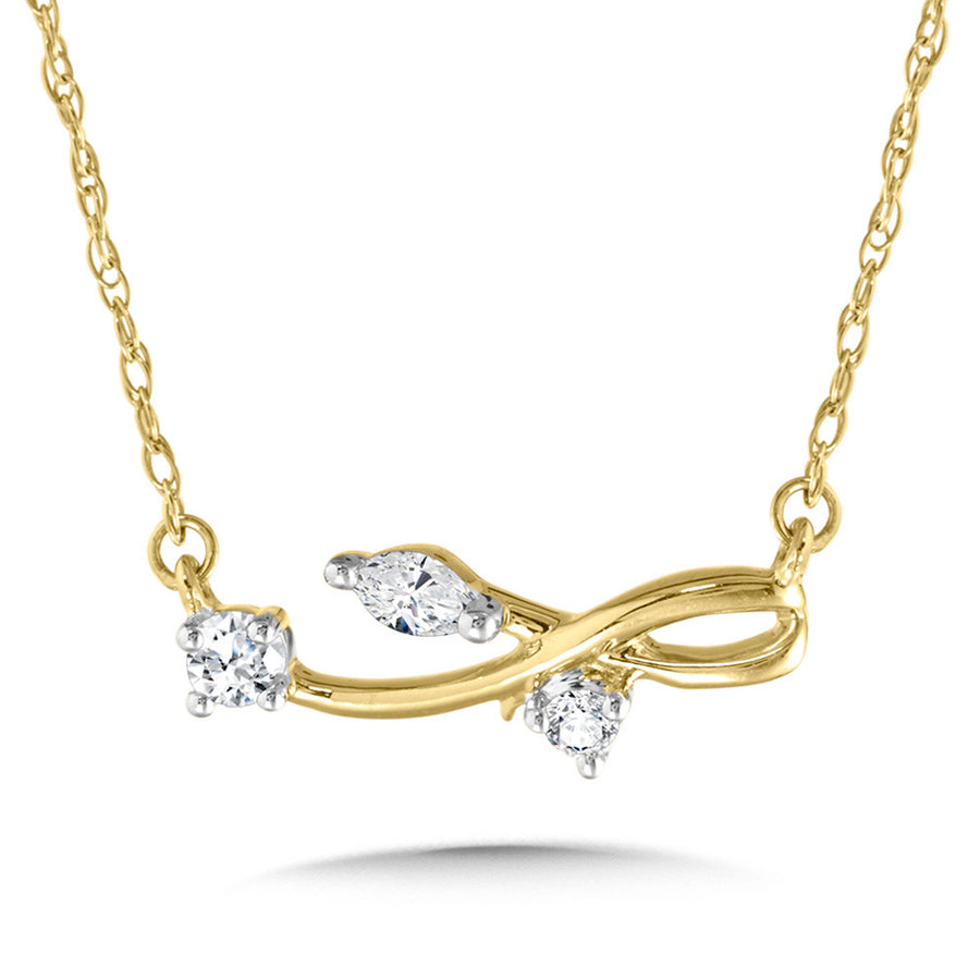 10K Yellow Gold 0.13ct Diamond Infinity Necklace