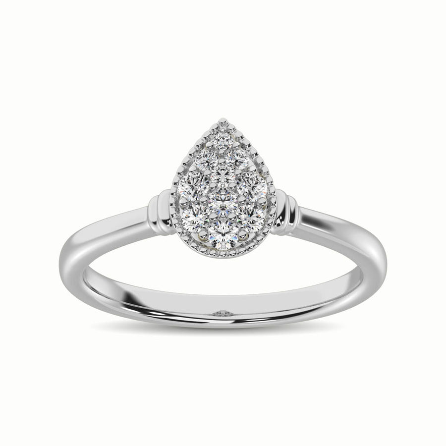 10K White Gold Diamond Ring