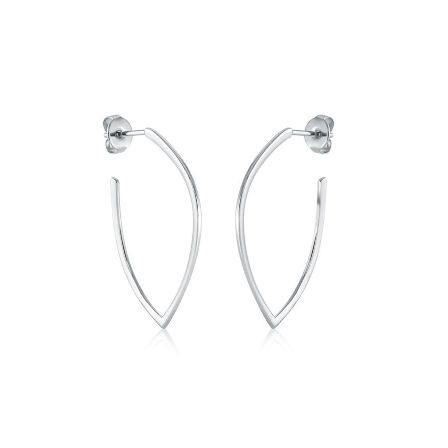 Stainless Steel Pointed Hoop Earrings