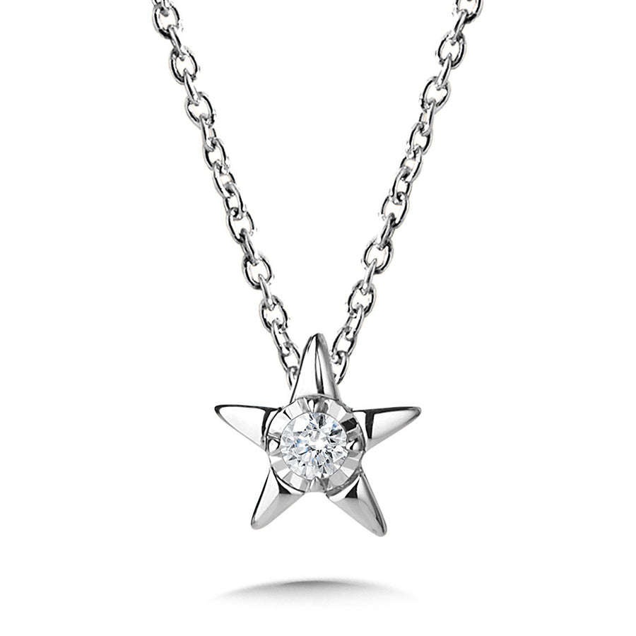 Sterling Silver 0.10ct Diamond Star Necjkace