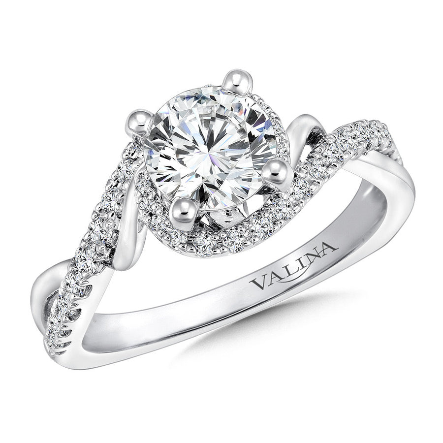14K White Gold 0.27ct Diamond Semi-Mount Engagement Ring