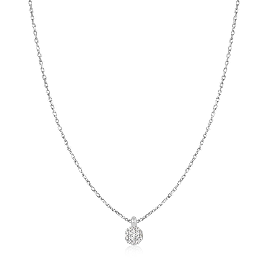 Silver Sphere Pave' Necklace