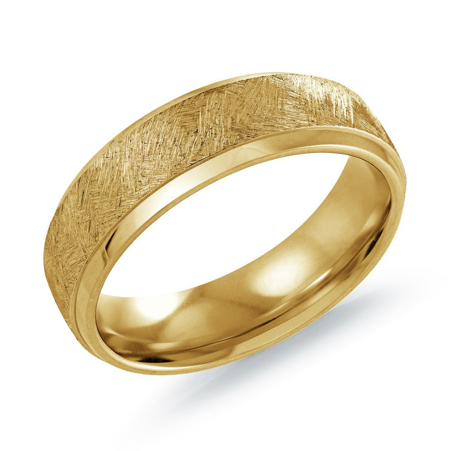 Stainless Steel Gold IP Textured Ring