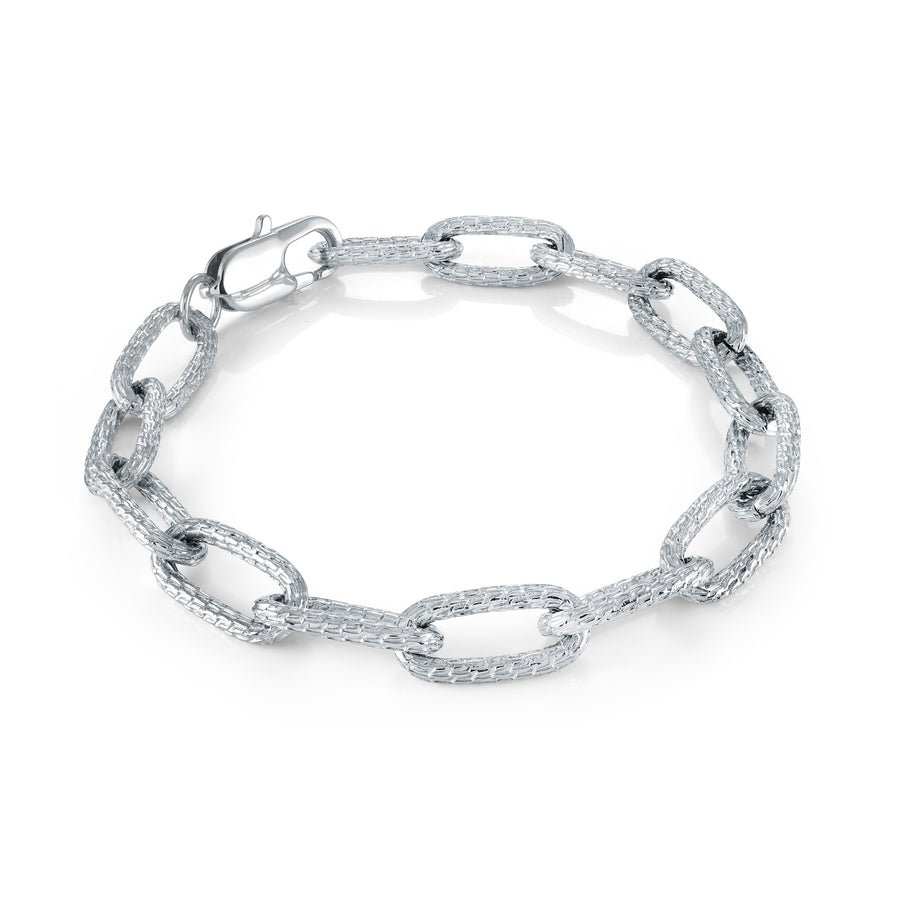 Stainless Steel 8mm Oval Link Bracelet, 7.5