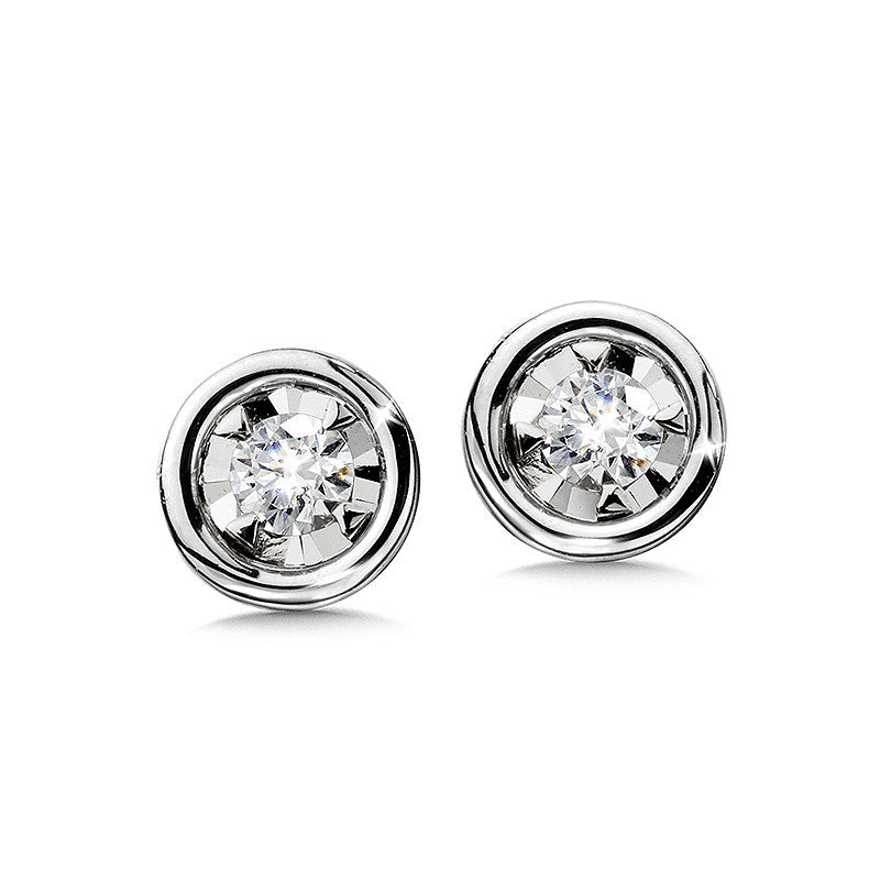 14K White Gold 0.10ct Diamond Earrings
