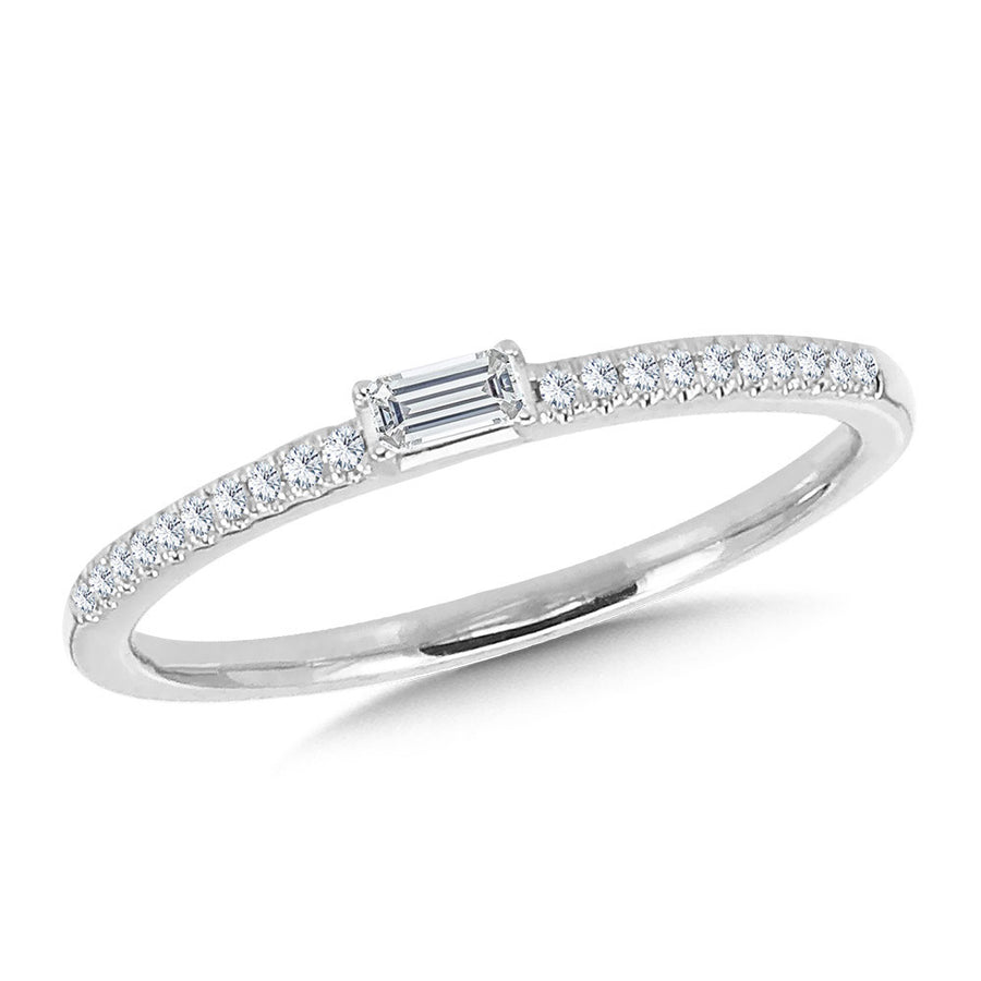 14K White Gold 0.14ct Diamond Band