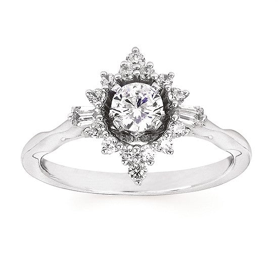 14K White Gold 0.59ct Diamond Engagement Ring
