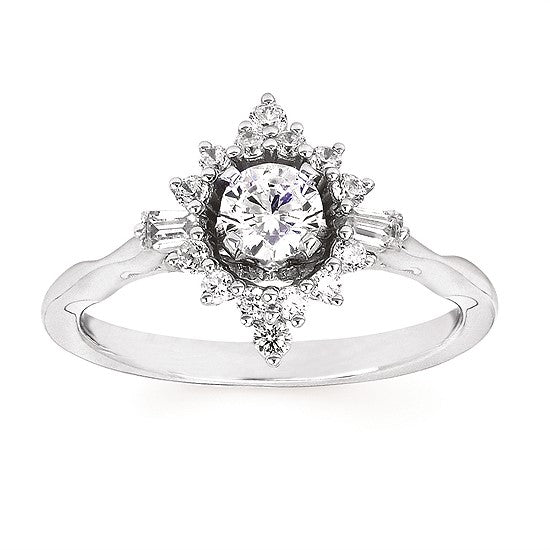 14K White Gold  Diamond Engagement Ring