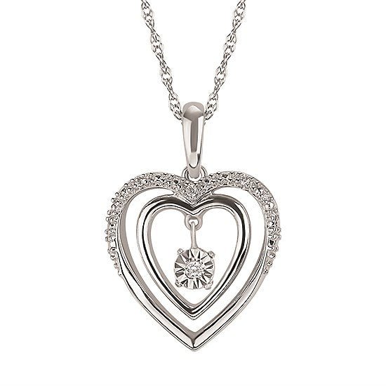 Sterling Silver Shimmering Diamond Necklace
