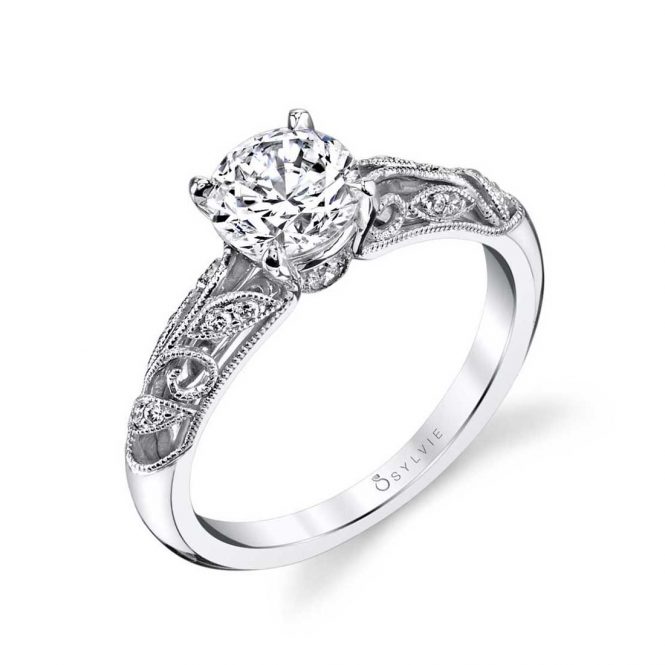 14K White Gold Semi-Mount Engagement Ring
