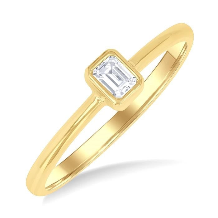 10K Yellow Gold 0.15ctw Bezel Set Petite Diamond