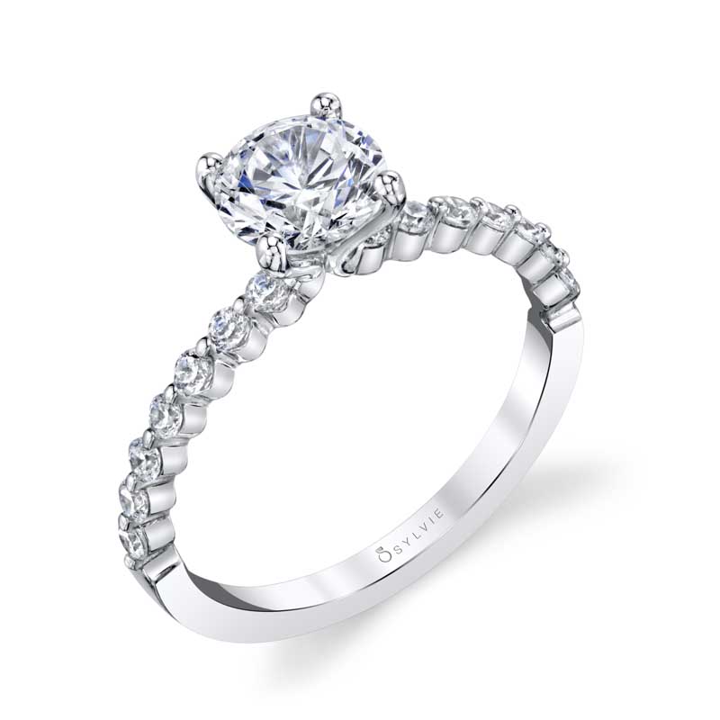 14K White Gold Semi-Mount 0.29ct Diamond Engagement Ring