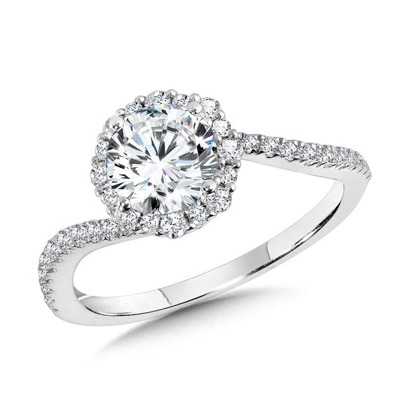 14K White Gold 0.33ct Diamond Semi-Mount Engagement Ring