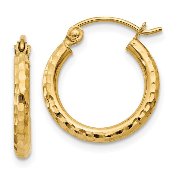 14k Yellow Gold Hoop Earrings