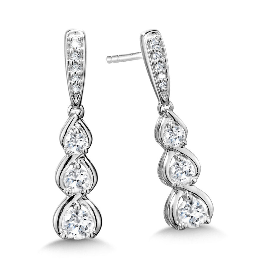 14K White Gold 0.50ct. Diamond Drop Earrings
