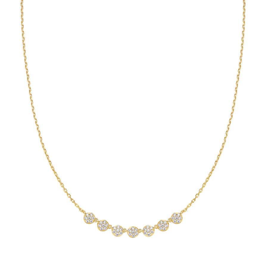 Gold Pave Multi Beaded Chain Necklace