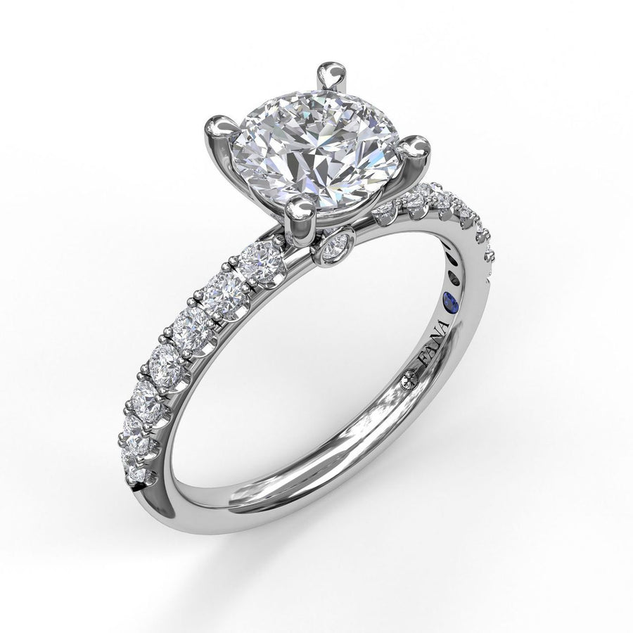 14K White Gold Diamond Semi-Mount Engagement Ring