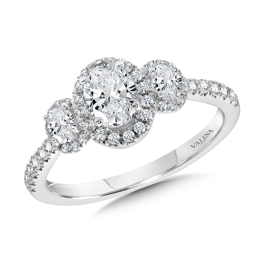 14K White Gold 0.50ct Diamond Semi-Mount Engagement Ring