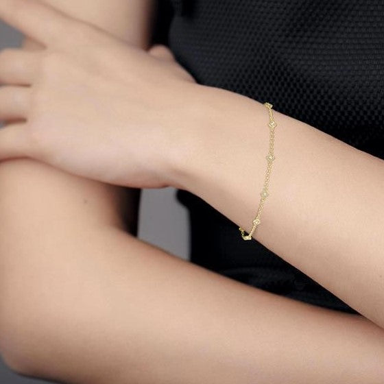 10K Yellow Gold Diamond Bracelet