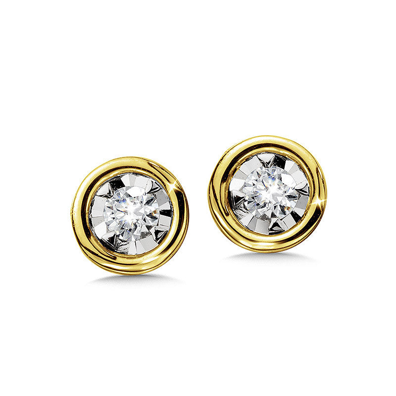 14K Yellow Gold 0.10ct Diamond Stud Earrings