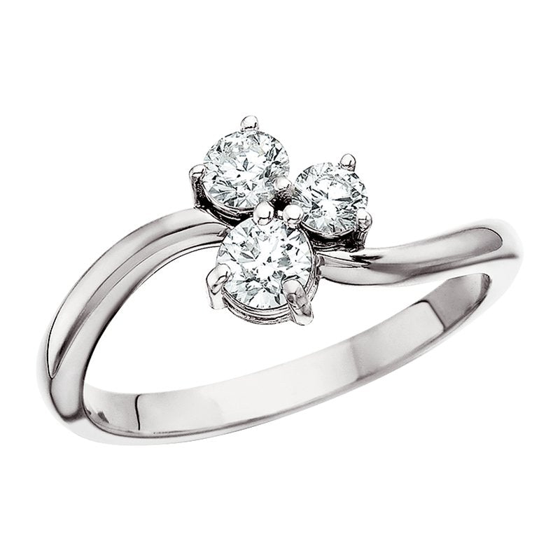 14K White Gold 0.50ct. Three Stone Diamond Ring