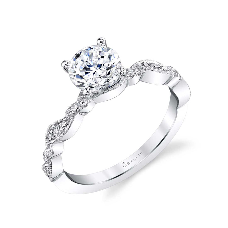 14K White Gold 0.14ct. Diamond Semi-Mount Engagement Ring