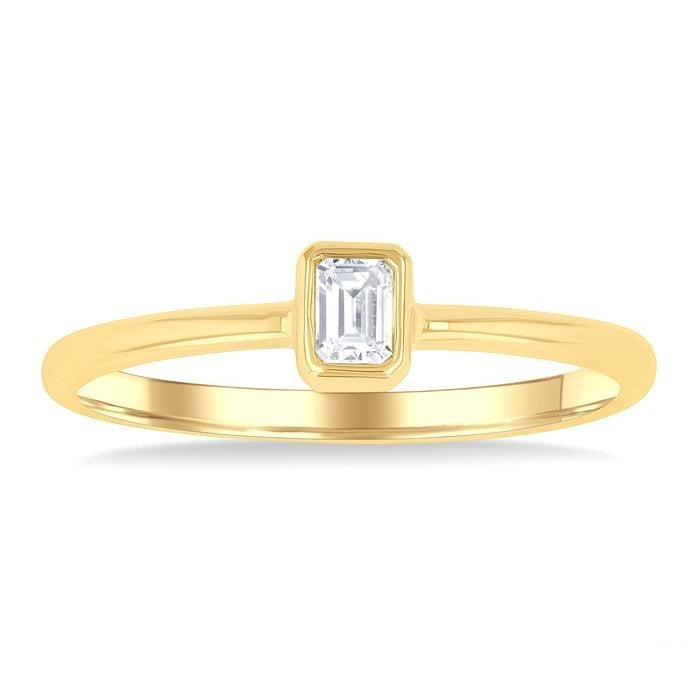 10K Yellow Gold 0.15ctw Bezel Set Petite Diamond
