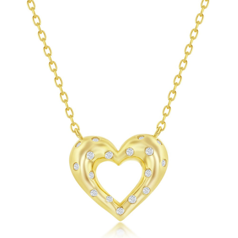 Sterling Silver Gold PlatedHeart Necklace