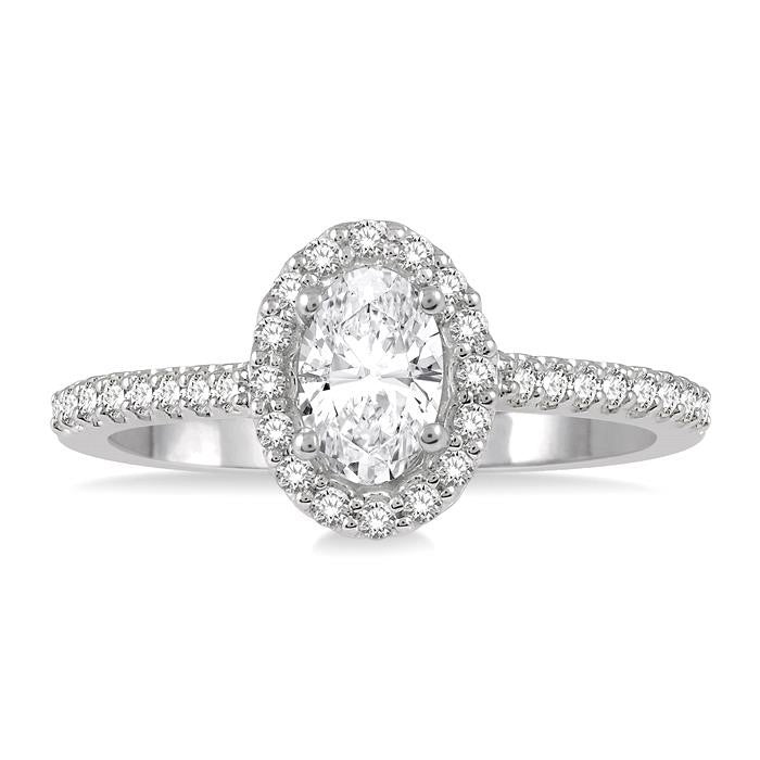 14K White Gold Diamond Engagement Ring