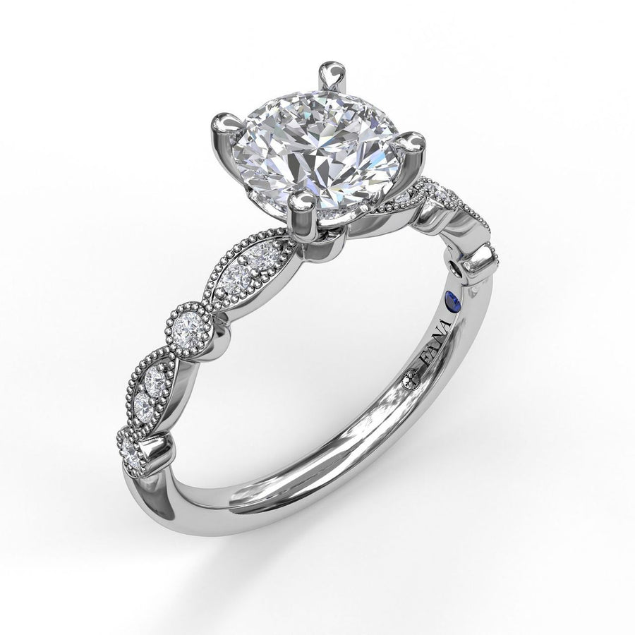 14K White Gold 0.12ctw Diamond Semi-Mount Engagement Ring