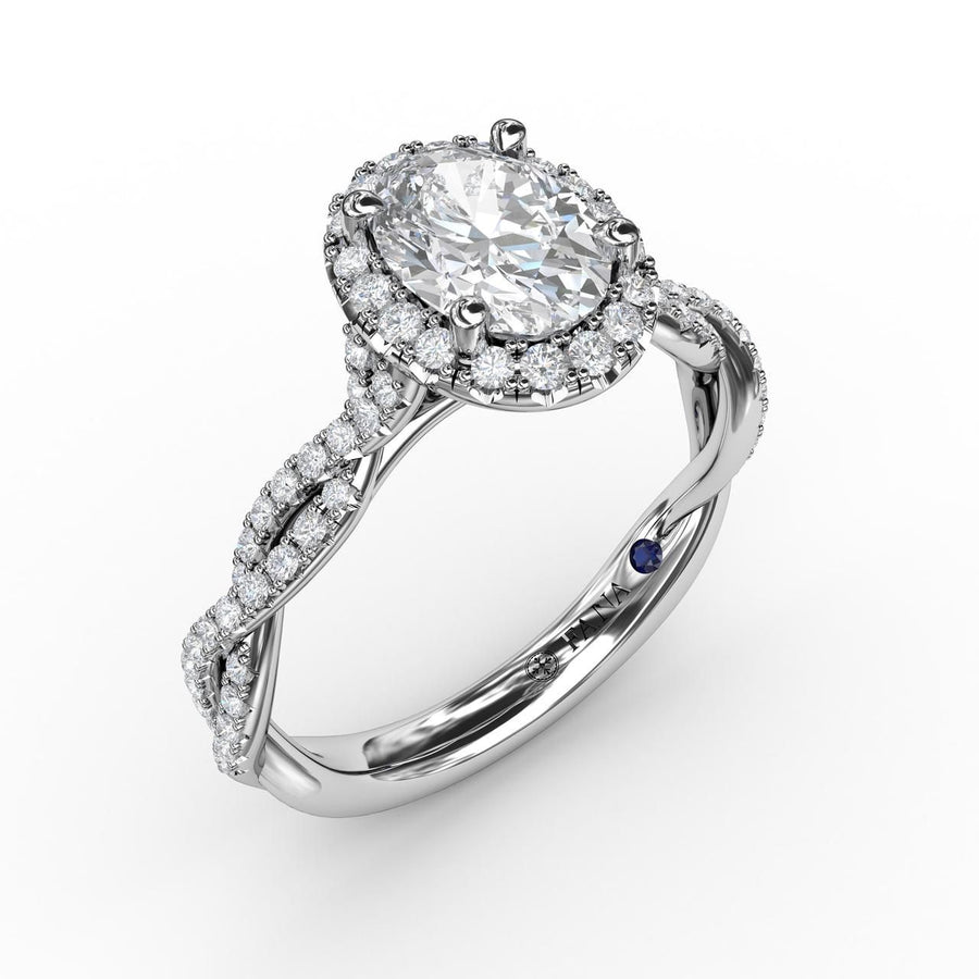 14K White Gold 0.34ct Diamond Semi-Mount Engagement Ring