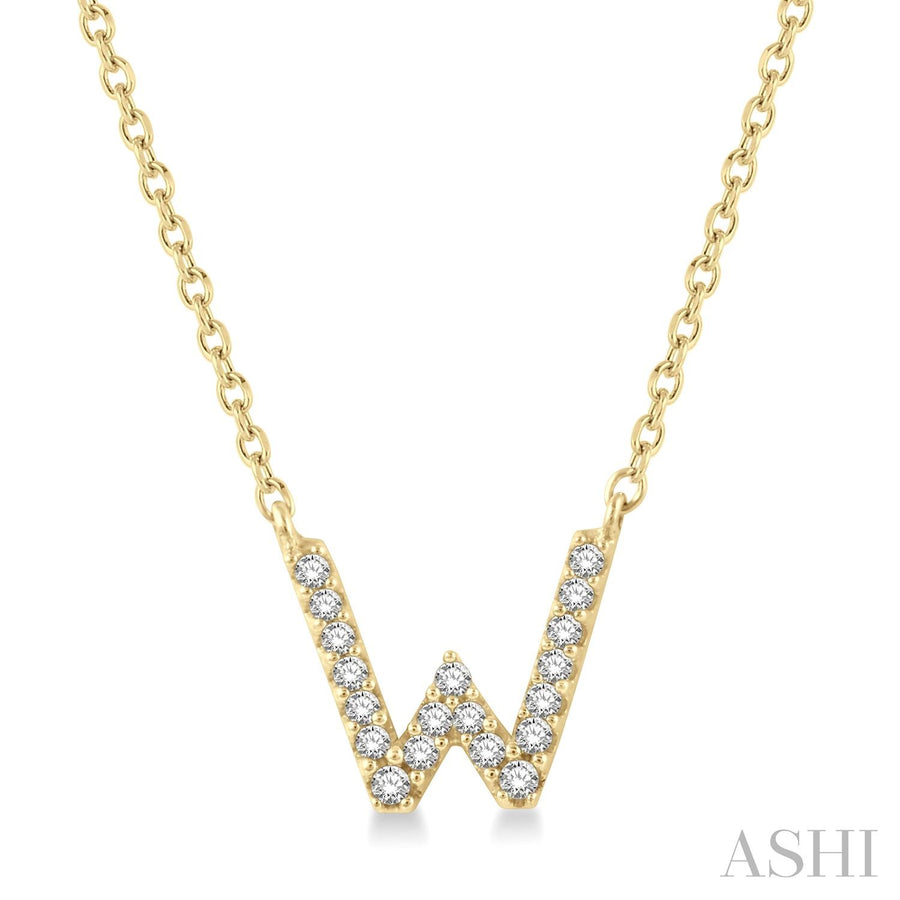 10K Yellow Gold Diamond Initial Necklace